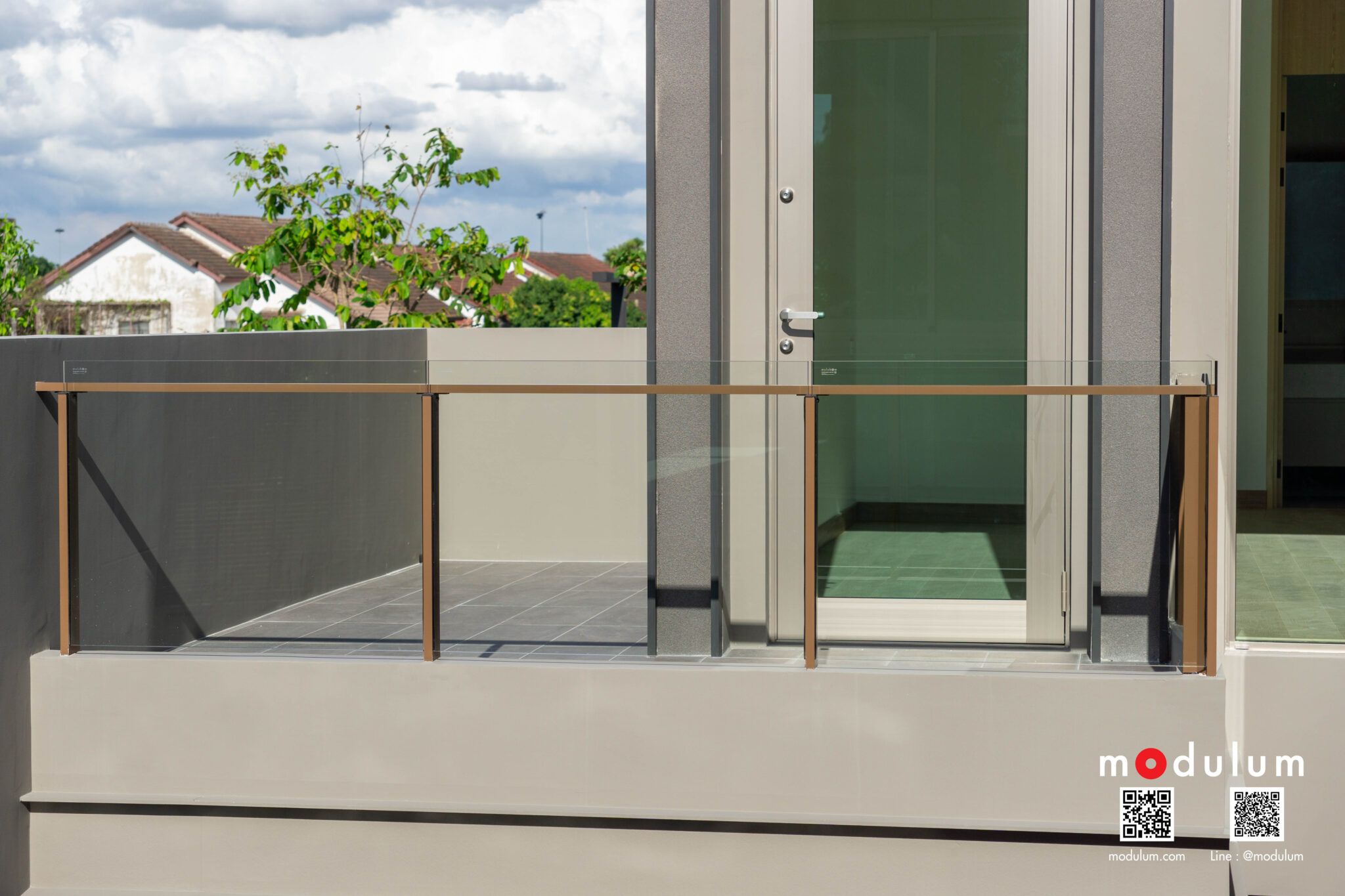 ราวกันตก ราวระเบียง กระจก รุ่น Semi-Frameless - Image 5